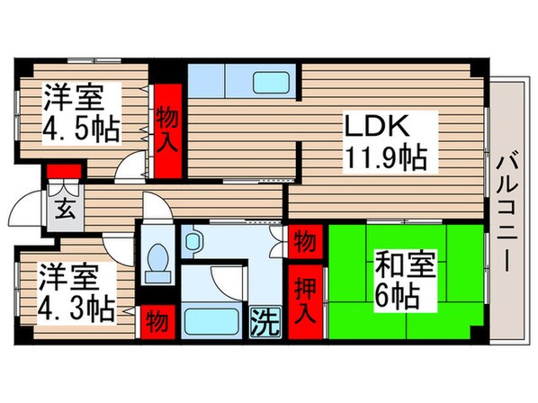 グロリオール里見弐番館の物件間取画像